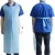 Import India market disposable apron with long sleeve thumb loop half back sky blue color level 3 from China