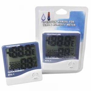 Indoor Room LCD Electronic Temperature Humidity Meter Digital Thermometer Hygrometer Alarm Clock HTC-1 Factory direct sales