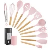 induction home food cookware tools 11 pink pasta silicone cooking utensil sets