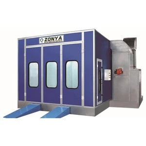Industrial water curtain powder coating gas heating small  car spray painting booth electric baking oven for sale