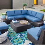 JG0316 Leisure Rattan Garden Sofa Set 3 Seats Rattan / Wicker Outdoor Furniture Sofas