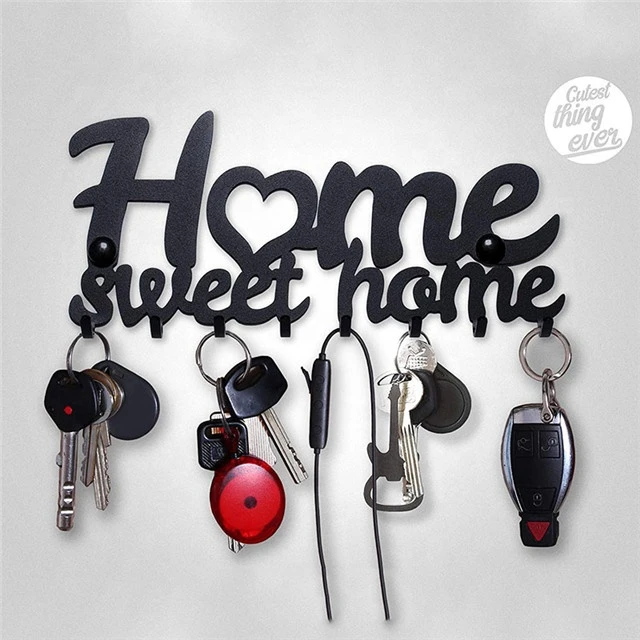 Key holder for wall home sweet home 8 hook rack decoration, metal hook wall hook Vintage decoration