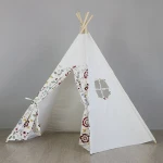 Kids Indian Children Teepees Cotton Canvas Fabric Playhouse Indoor Toy Tent