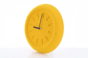 King Style Modern design Fashion  wall clock Round shape Recycle PET Felt Yellow color decorate wall clock