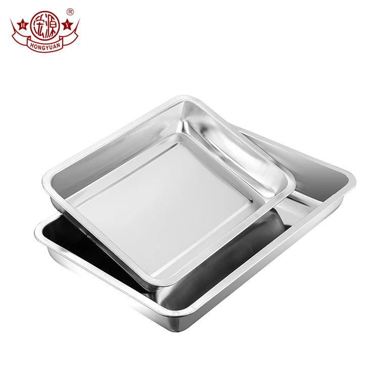 Kitchen dinnerware rectangular multiple sizes square stainless steel plate