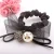Import Lace Bow Elastic Braided Pearl Rhinestone Hairband Fastening Accessories Synthetic Headwear from China