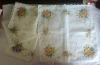 lady&#39;s floral pattern printed scallop edged 100%cotton handkerchief
