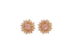 latest design  Petal shape Stud earring  18k gold Cubic Zirconia  Party fine jewelry Earrings