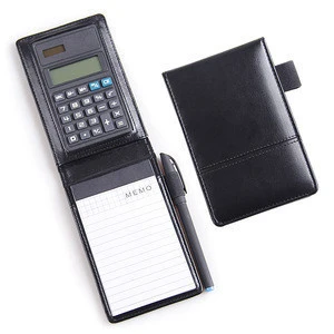 Leather Notebook Calculator With Pen