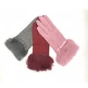 Leather touch screen Gloves Women Winter Gloves Fashion Warm gloves burr lin