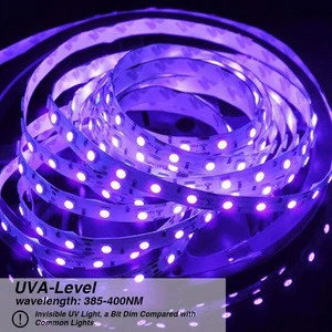 LED UV Black Light Strip Purple LED Strip 12VDC SMD3528 UV LEDs Waterproof Blacklight Fixtures for Fluorescent UV Body Paint