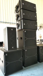 line array active power speakers double 12 