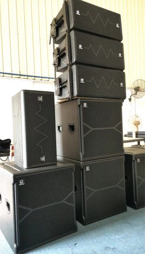 line array active power speakers double 12 " inch pa systems powered line array speakers build in audio processor 3 way speaker