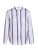 Import loose fitting dark blue striped women blouse/shirts from China
