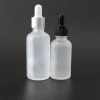 Low MOQ Wholesale 100ml Clear Frosted Glass Dropper Essential Oil Bottle with Rubber Dropper