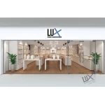 LUX Manufacture Good Quality Lockable Luxury White Mirror Jewelry Showcase Display Wall Jewellery Armoire Cabinet