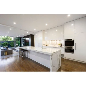 Luxury kitchen design with best home appliances and quartz stone kitchen island