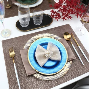 Luxury Leather Placemats PU Table Mats, Easy to Clean, Heat &amp; Stain Resistant for Office Conference Table,Dinging Home Decor