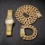 Import luxury miami cuban chain necklace bracelet and watch jewelry set from China