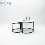 Luxury Modern Black Round sintered stone coffee table