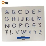 Magic magnetic drawing tablet board for kids Alphabet letter A-Z tracing board or number tracing board with Stylus pen