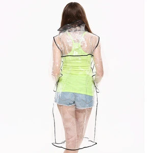 Manufacture fashion classic transparent eva raincoats for women wholesale