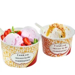 Manufacturers custom logo printed ice cream paper cup /frozen yogurt paper bowl with lid from china source factory supplier
