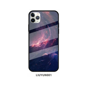Marble Style Colorful Gradient Tempered Glass Phone Cases Anti-scratch Shell for iPhone XS Max