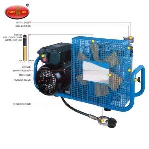 MCH-6 300bar Air Compressor For Breathing Air / Blue Frame