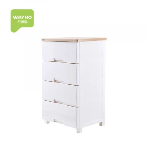 MDF wooden top pp plastic drawer  storage cabinet