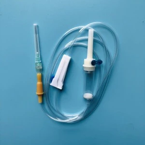 Medical disposable iv infusion set  luer slip with needle for single use