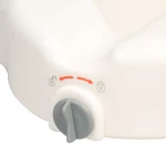 Medical Elevated Raised Toilet Seat Commode Booster Seat Riser with Removable Padded Grab bar Handles Locking Mechanism