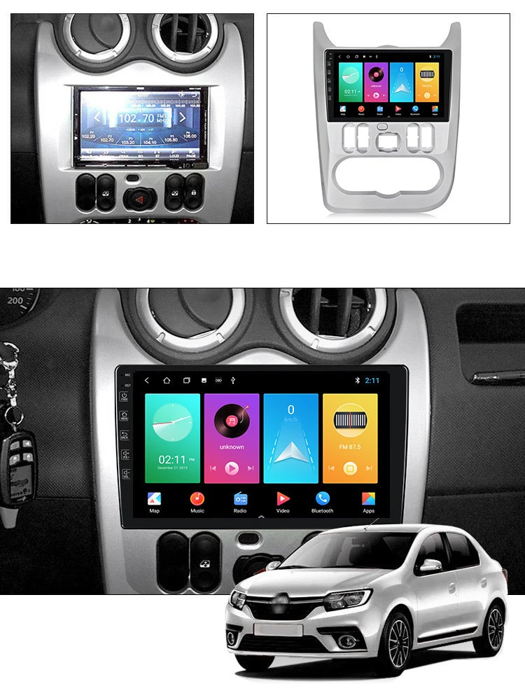 MEKEDE M Voice Control New Android 4core 2.5D IPS Car DVD Player for Renault Logan I Sandero Lada Lergus Dacia Duster 2+32G GPS