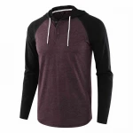 Mens Casual Long Sleeve 65%Cotton 35%Polyester Henley Tee Shirt Two-tone Raglan Fit Baseball T-Shirts
