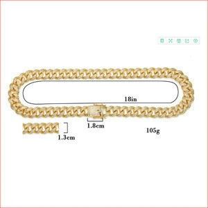 Mens copper Micro Full CZ cuban link chain hip hop jewelry