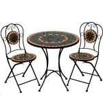 Metal Mosaic 2 Seater Bistro Set Patio Garden Outdoor Furniture, Patio Furniture