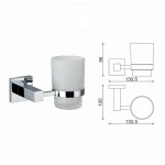 Metalique Zinc Alloy Chrome Finishing Wall Mounted Single Tumbler Holder Glass Toothbrush Holder 51074