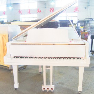 Middleford White Grand Piano with piano bench and accessories