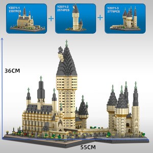 Mini 7750pcs Small Particle Harris Hogwarts Castle Potters LegoLyss Building Blocks Playmobil Friends Toys Gift for Children
