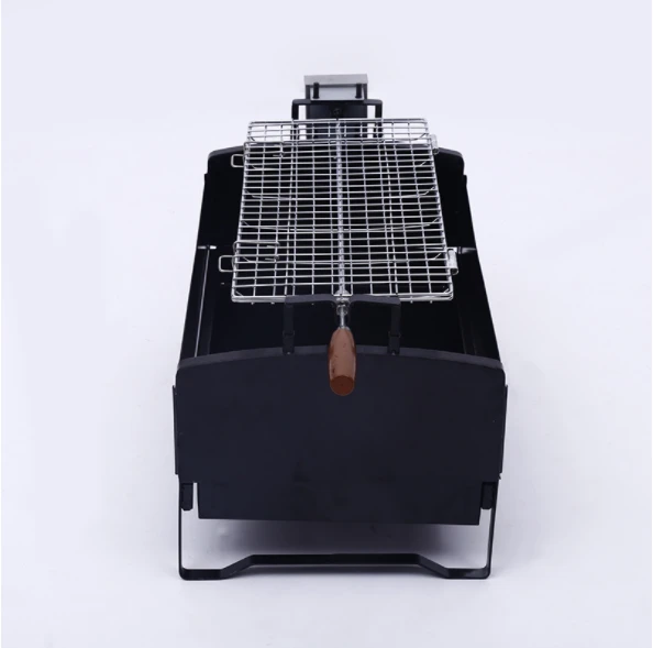Mini Portable Charcoal Grill Table Top Square Grill Smokeless Ignition Barbecue