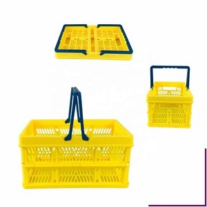Mini soft woven plastic Foldable shopping basket