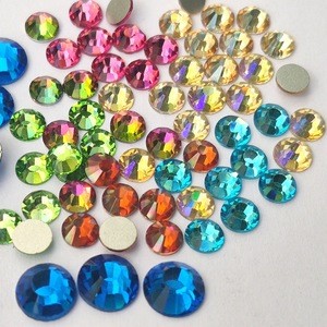Mixed sizes flatback rhinestones in bulk non hotfix fancy nails stones rhinestones crystals for nail clothes decoration
