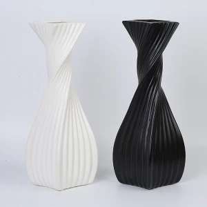 Modern Ceramic vase cheap white black indoor decorative flower Vase for home decor