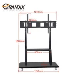 Modern Furniture Movable Adjustable Metal Floor LCD / LED TV stand With Wheels For Living Room
