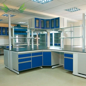 Modern School Chemistry Laboratory Furniture Steel Wall Workbench for Sales with Reageant or fuming cupboard LT-01