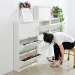 modern shoe cabinet 4 layer shoe rack storage unit cupboard footwear stand