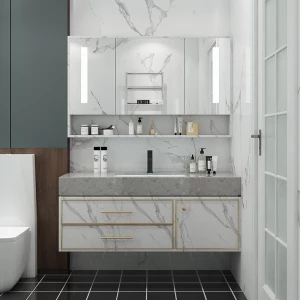 Modern Toilet Cabinet Bathroom Vanity Waterproof Furniture Bathroom Mirrored Cabinets Solid Wood Led/storage Waterpoof Aiweiluo