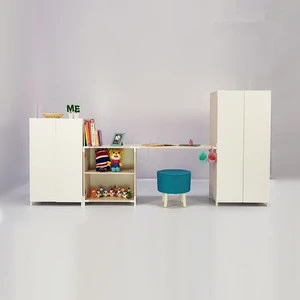 Modular Clothes Cabinet and Book Cabinet with Study Kid Set