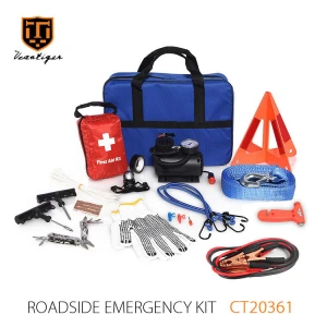 Motorcycle tire repair kit outdoor emergency survival kit auto car safety with glass breaking hammer kit reparation pneu