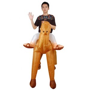 Moving funny camel dress riding on camel mascot inflatable camel costume for adult
